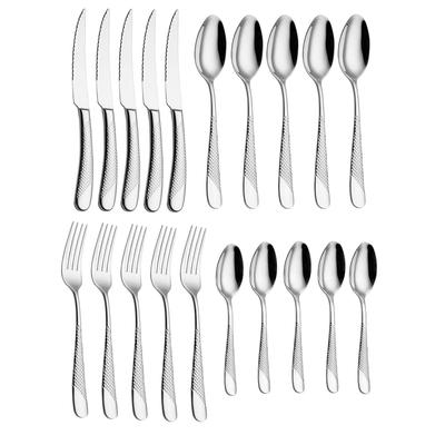 Mirror Finish Silver Plated Stainless Steel Flatware Set Copper Silverware Set Rose Gold Spoon Color Cutlery Set