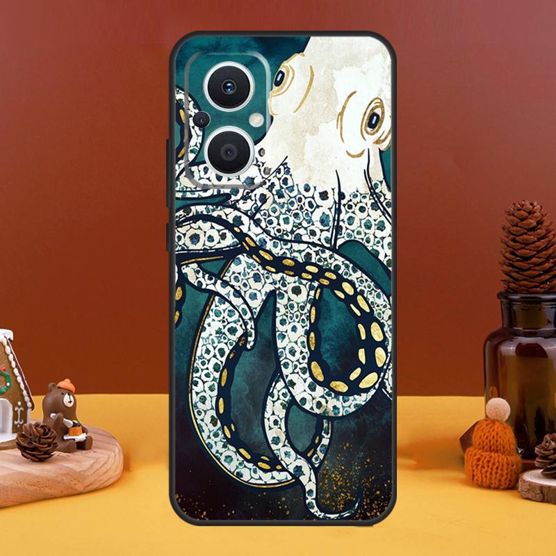 Marine Life Ocean Octopus Case For OPPO Reno 10 Pro 11 F 4 5 6 7 8 Lite 4Z 5Z 8T OPPO Find X5 X2 X3 Lite X6 Pro Cover