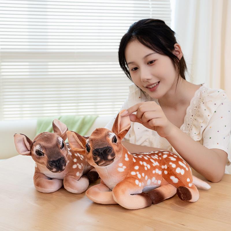 Cute simulation deer doll plush toy elk sika deer doll children's soothing doll