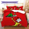 Green Eggs and Ham Pattern Bedding,Quilt Set Quilt Cover Pillowcase Home Birthday Gift (1 * duvet cover + 2 * pillowcase, without core)