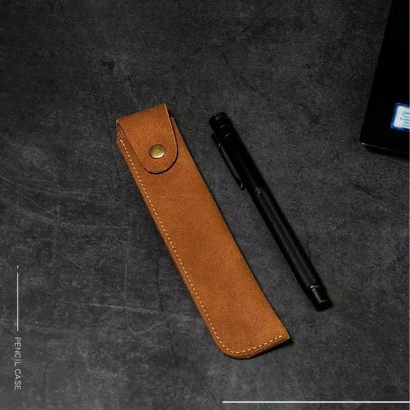 Etui stilou retro Piele naturală Husă creion Husă stilou Papetărie Husă protectoare creativă Rechizite școlare