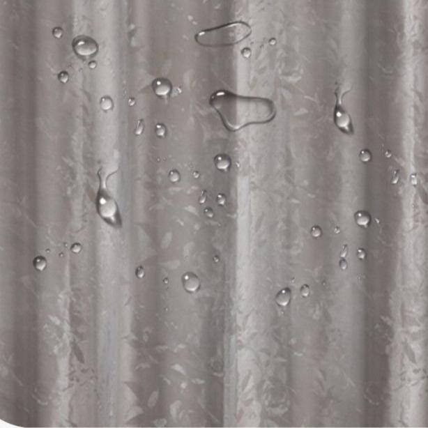 Shower Curtains Flower Embossed Grey Shower Curtain Postal Style Wet Separation PEVA Luxury Dark Dry Waterproof for Toilet 180cm