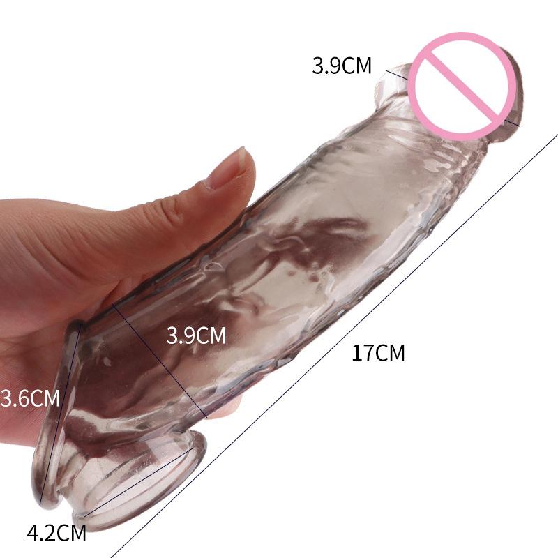 Penis Extender Cock Rings Reusable Delay Ejaculation Penis Condoms Dick Sleeve Silicone Glans Cover Enlargement Sex Toys For Men