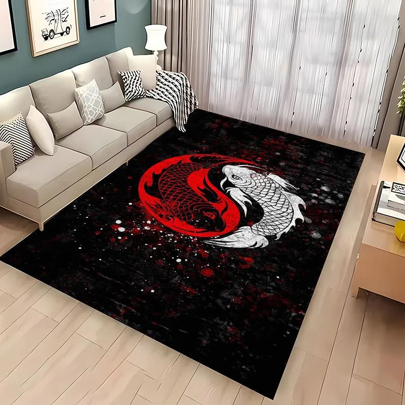 Čínský starověký tajemný koberec Tai Ji, Bytové doplňky do obývacího pokoje a ložnice, Podložky pod pohovku do dětského pokoje, Rohožka na podlahu, Protiskluzový koberec