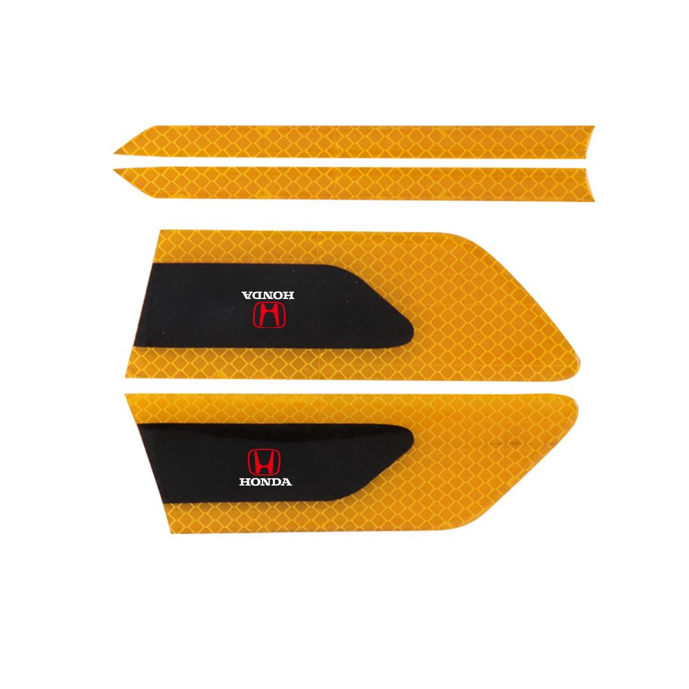 2pcs Car Side Fender Reflective Safety Strip Stickers Auto Warning Reflector Tape For Honda Civic Accord Jazz City CR-Z Insight RF6