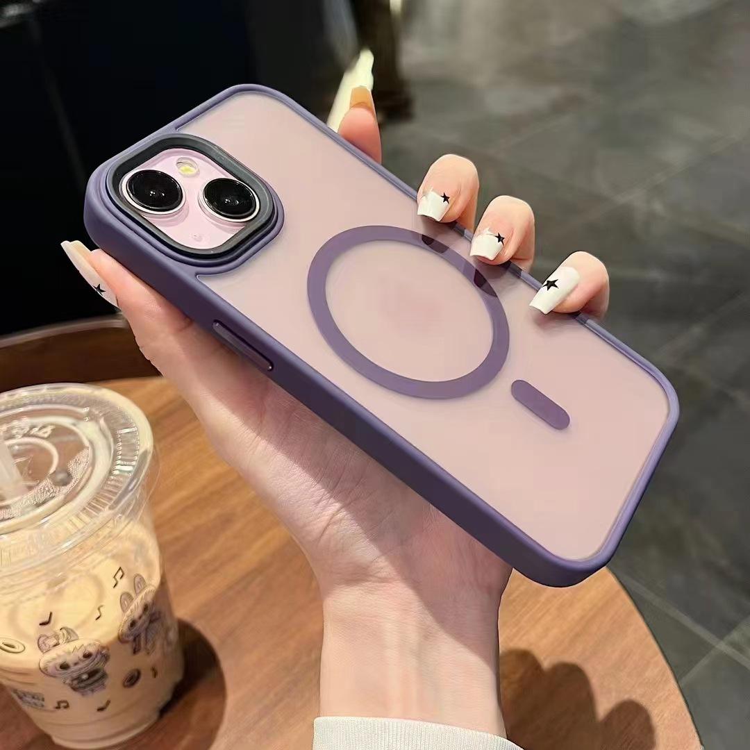 

Подходит для чехла для мобильного телефона Apple 15 Promax Матовый металлический Чехол с ощущением кожи для iPhone14 13 Магнитное притяжение 12 Противоударный защитный чехол iPhone 15Plus