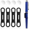 Jeffdad Magnetic Pen Pencil Holder - 4 Pcs Silicone Adjustable Holder for Refrigerator, Whiteboards, Office White Pen Holder (Black)