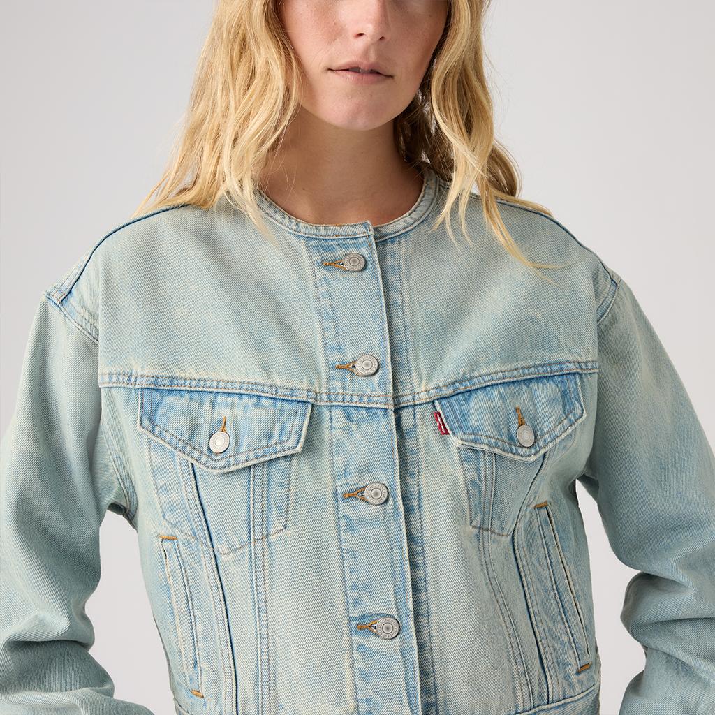 Levis Relaxed Short Casual Style Simple Design Street Fashion Denim Jacket Unisex Jackets 006EZ-0002