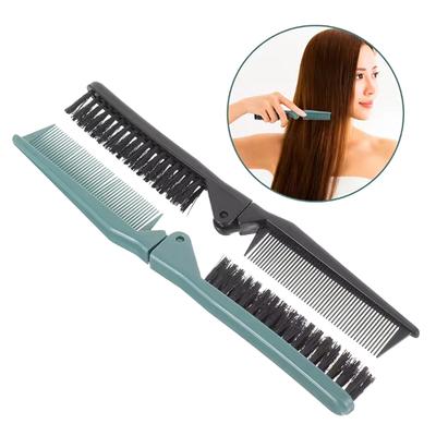 1Pcs Double Teeth Folding Comb Hair Brush Portable Hairstyle Travel Hairbrush Head Massager Salon Portable Styling Tool