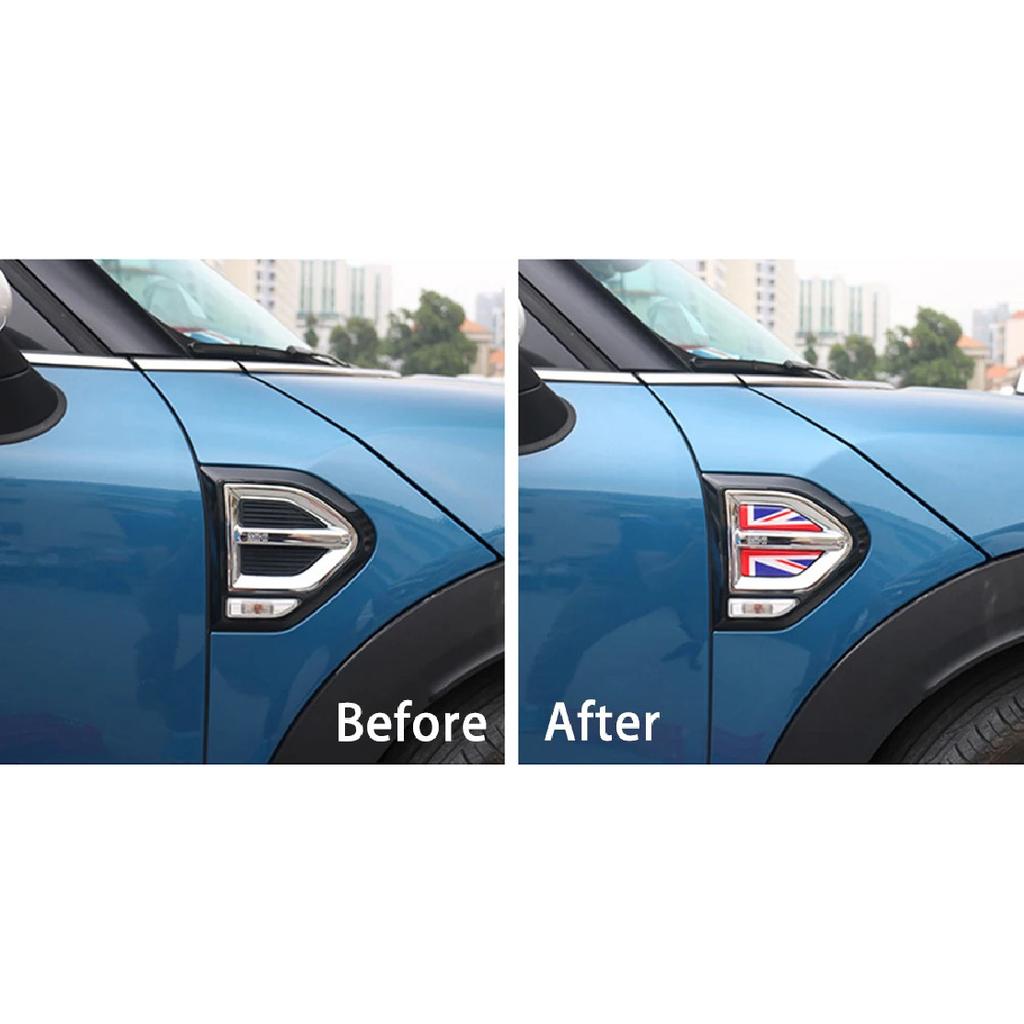 4Pcs/Set Union Jack Crystal Epoxy Side Fender Sticker Decals Decoration Car Styling For MINI Cooper F60 Countryman Accessories