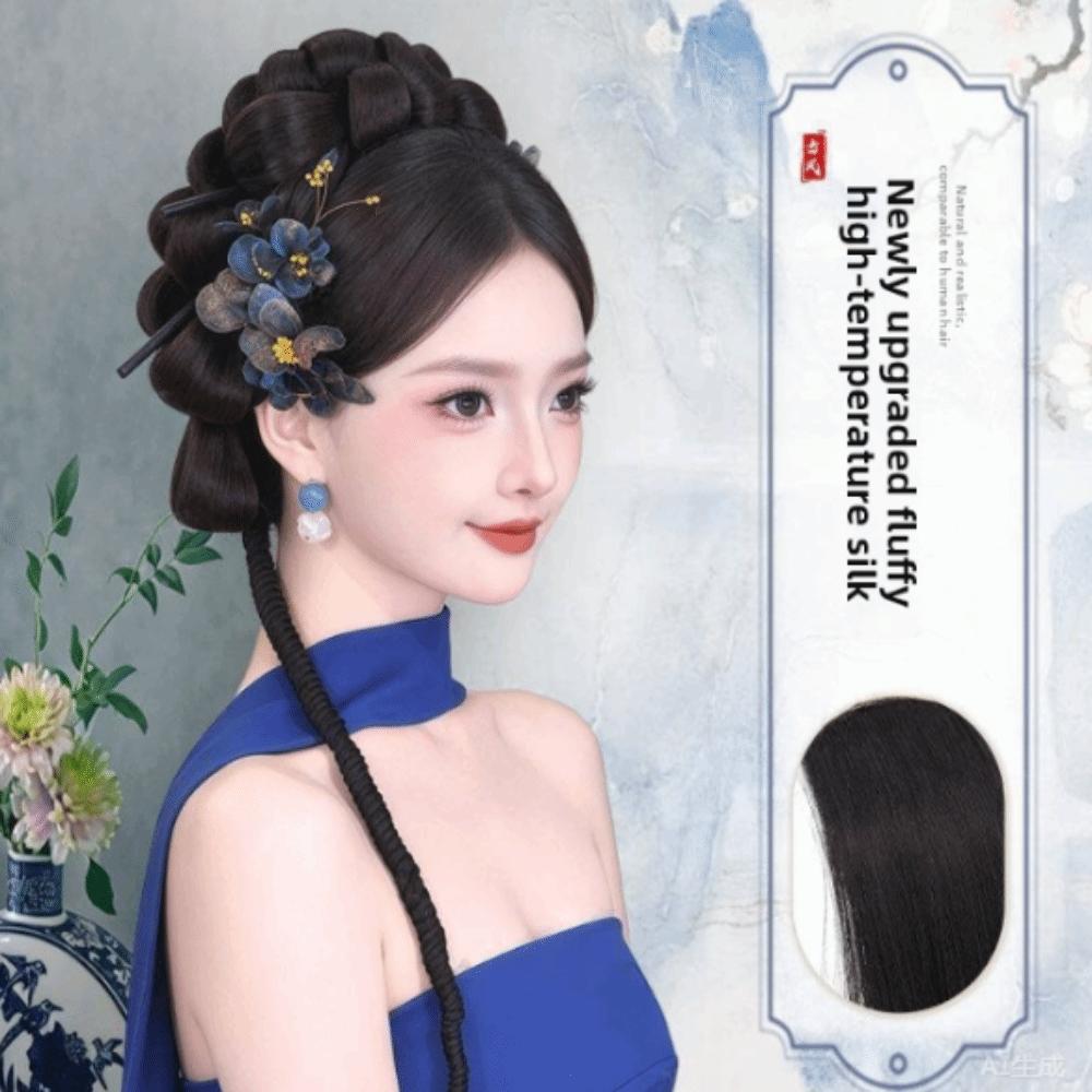 Hairpiece Synthetic Hanfu Chignon Headwear Princess Bow Hair Bun Cheongsam
