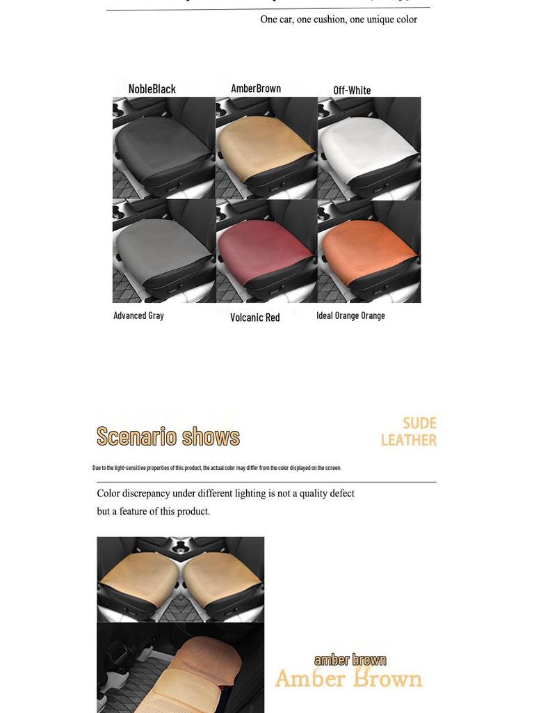 Breathable Suede Velvet Car Seat Cushion for Driver - Perforated, All-Season Cover