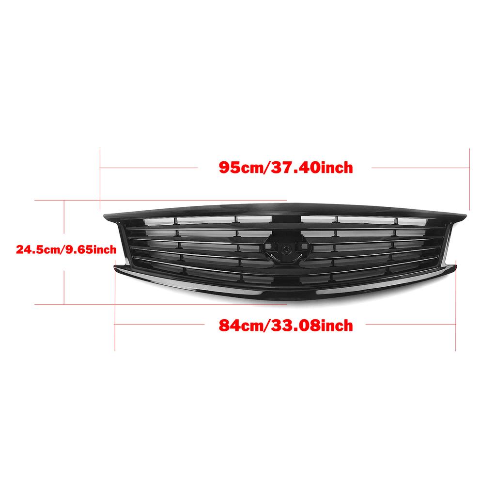 For Infiniti G25 G37 4 Door Sedan 2010-2013 Q40 Gloss/Matte Black/Carbon Fiber Look Front Grille Grill Upper Bumper Hood Mesh