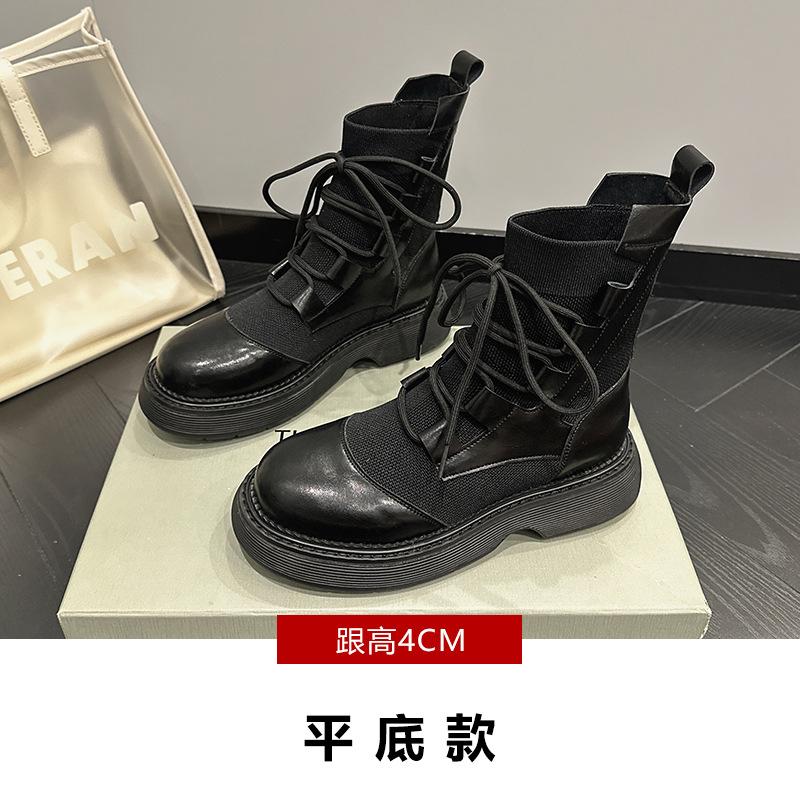 

Summer 2025 new breathable heightening platform Martin boots women s leather fashion casual versatile short boots women s 35