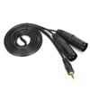 Plug and Play Microphone Cable 1/8 Inch to 3-Core Double XLR Audio Adapter Cable  Studio Use