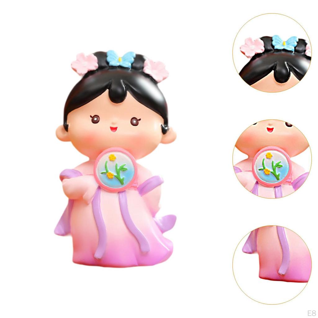 Chinese Girl Figurine Decorative Sculpture for Home and Office