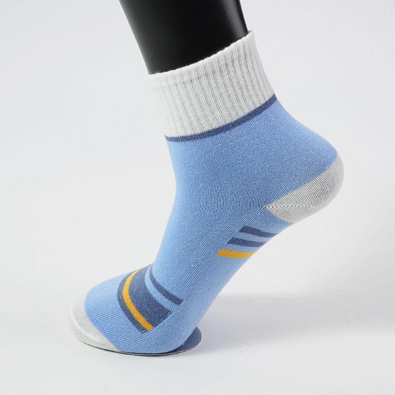 5 Pairs Men's Mid-calf Cotton Socks Sports Sweat-absorbent and Anti-odor Socks Color Matching Socks for Men