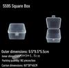 Square Transparent PP Plastic Storage Box for Electronics and Earbuds