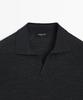 Masimodutti Wool Blend Short Sleeve Knit Polo Shirt
