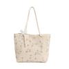 Casual Retro Large Capacity Tote Bag For Summer 2024 Stylish Handheld Design In Khaki And White