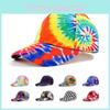 Tie Dye Print Baseball Cap Hip Hop Color Block Graffiti Visor Hat Protection Sun