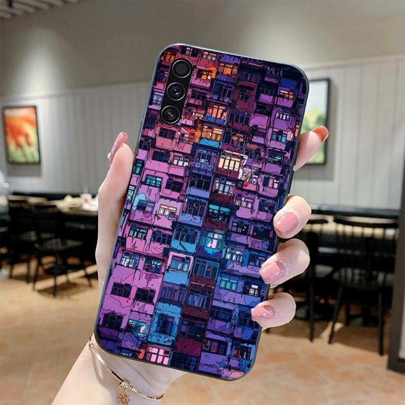 Art Pixel Estetyczne Etui na Telefon Dla Realme GT 2 9i 8i 7i Pro X50 X2 C35 C21 C20 C11 C3 Miękkie Czarne Etui na Telefon