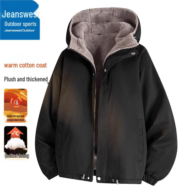Jeanswest Men's Hooded Fleece-Lined Winter Jacket