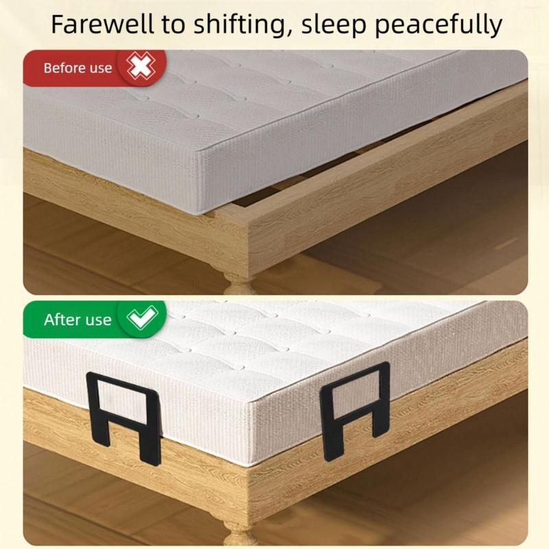 Metal Nonslip Mattress Grippers Adjustable Mattress Stabilizer Retainer Bed Frame Clamps Furniture Protections For Home