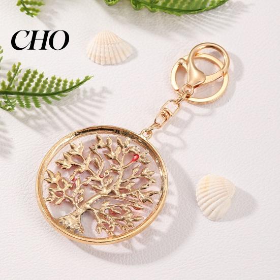 Colorful Keychain Pendant Rhinestones Inlaid Tree of Life Design Decorative Enamel Craftsmanship Key Chain with Anti-Oxidation Lobster Clasp Backpacks