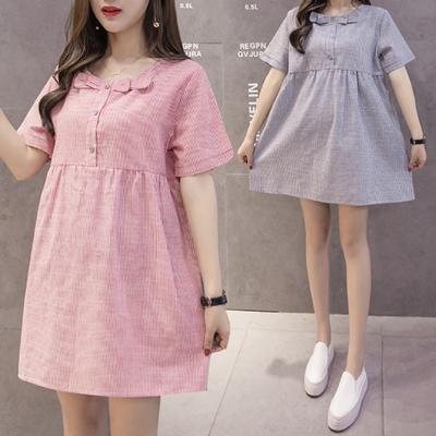 Maternity Dress Stripe Stylish Skin-friendly Women Maternity Clothes Dress for Summer