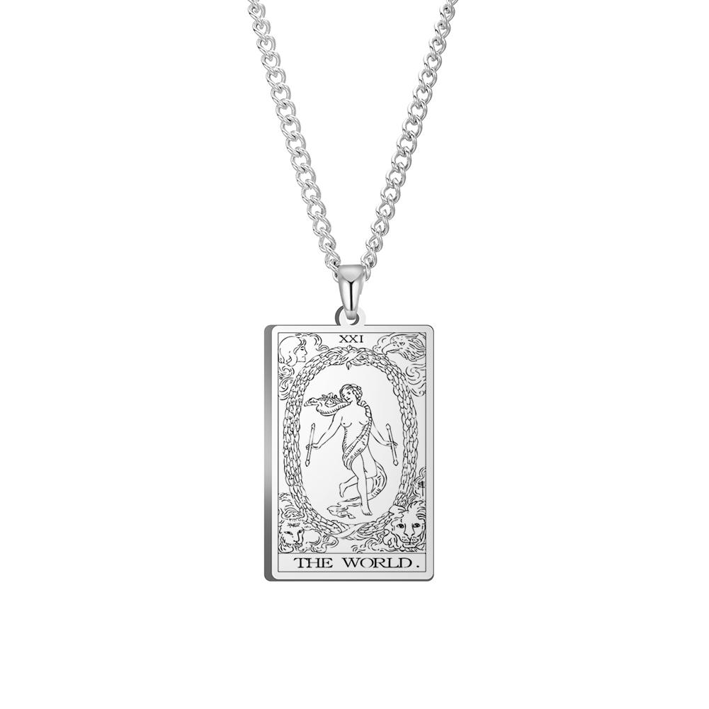 Dawapara Vintage Tarot Kartı Kolye Major Arkana Pagan Astroloji Tılsım Kolye Uçları Paslanmaz Çelik Takı