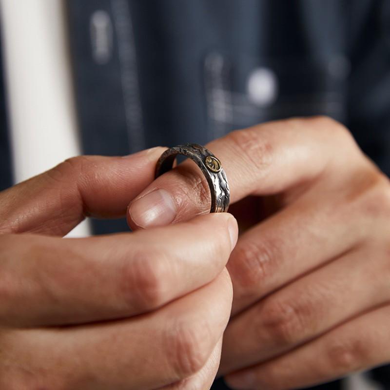 Vintage Cracked Open Ring Men Women Adjustable Plated Copper Midi Finger Retro Style