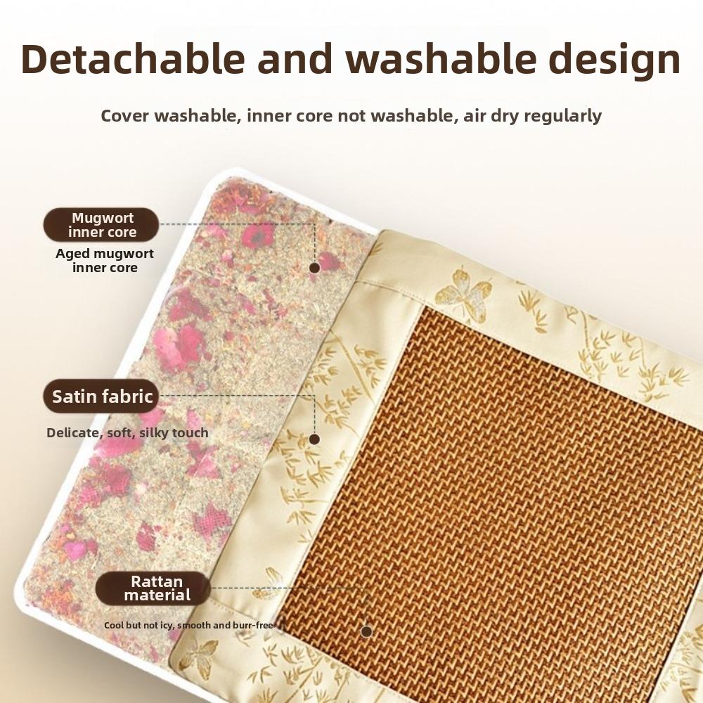 Japanese Style Rattan Weaving Seat Cushion Breathable Chair Pad Summer Cooling Mat Summer
