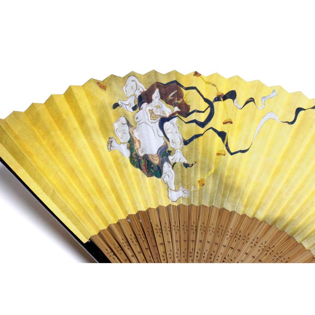 Taniguchi Shoudo Folding Fan Style Folding Wind God and Thunder God Design for A Masterpiece of Edo Painting On a Folding Recommended As a Souvenir or