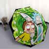 1PC Rick "Morty" Automatic Folding Umbrella, Automatic Folding Umbrella with 8 Ribs, Convenient for Outdoor Use  068
