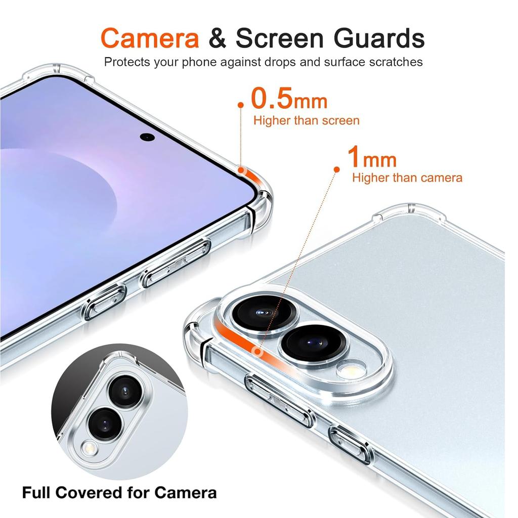 TPU Transparent Case for Samsung Galaxy S25 Edge S25 Ultra S25+ Plus Protective Cover Four Corners Shockproof Coque Fundas