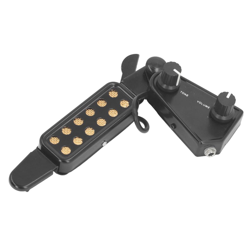 Acoustic Guitar Pickup Volume Adjustable Magnetic Guitar Pickup with 3 Meters Cable Black