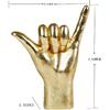 7.8'' Resin Gold Ornament ASL Signal Sculpture, 66" Hand Gesture Decoration Figurine Statue Thanksgiving (JS0367)