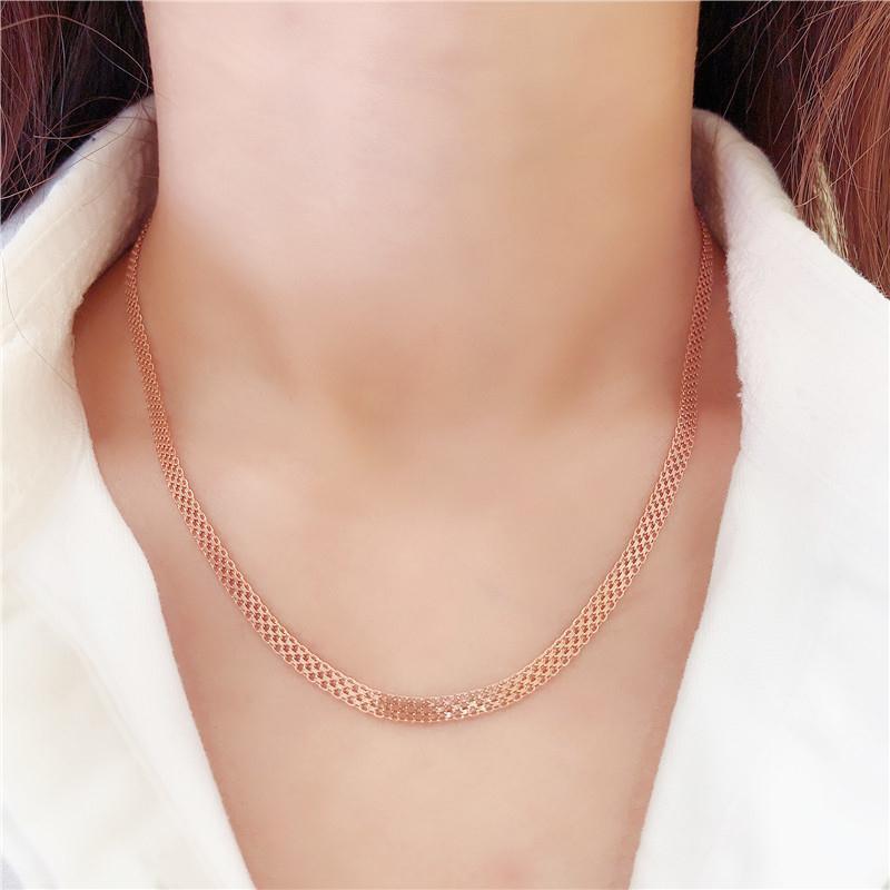 Fashion Necklace Bracelet Rose Gold Color Italian Craft Handmade Necklace For Women And Man Chain