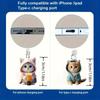 5PCS Cat Pendant Dust Plug Cute Acrylic Decorations for iPhone Type-C Phone Ports
