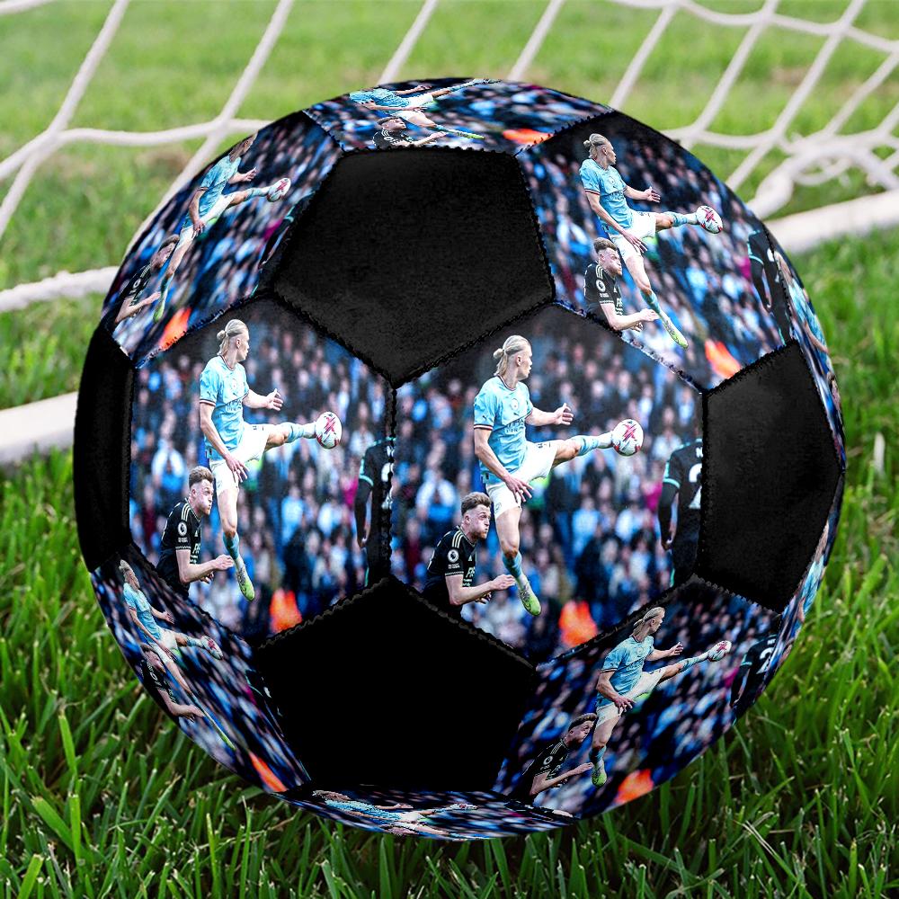 Erling Haaland Indoor Soccer Ball Colorful Machine Stitched PVC Size 5 Team Training Competition Ready Durable High-Bounce Cool Sports Gift