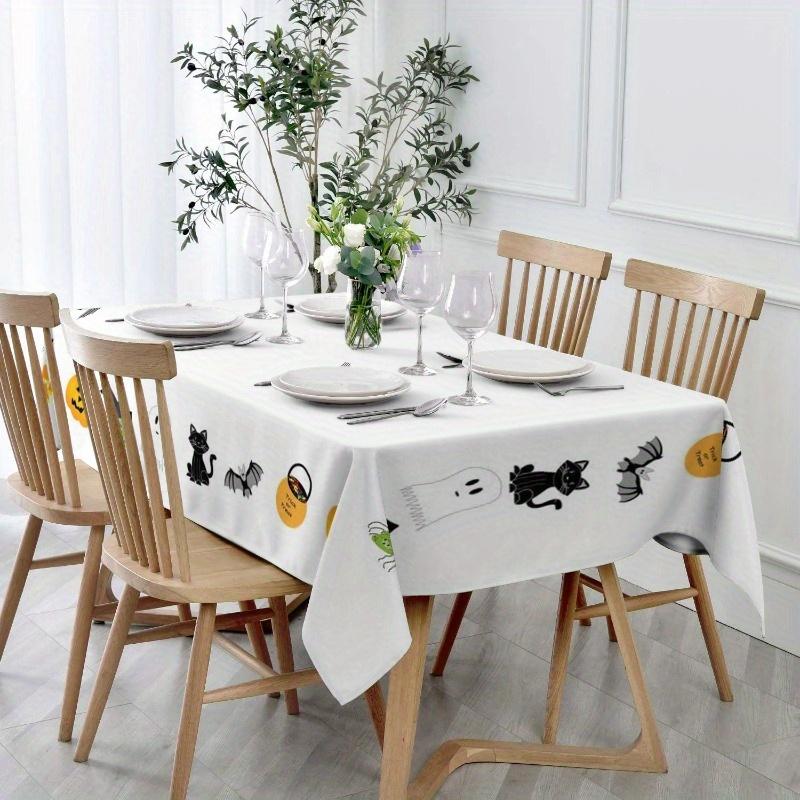 Halloween Little Ghost Rectangle Tablecloth for Tables Holiday Party Waterproof Table Cloth Home Dinner Halloween Decorations