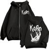 Rock Band Korn The Nothing Album Zipper Hoodie Gothic Vintage Zip Up Pullovers Men Women Casual Fashion Sweatshirt Streetwear