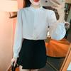 2024 Frühling Damen Slim Fit Langarmhemd - Französischer Stil, Stehkragen, Koreanische Mode, Professioneller Look