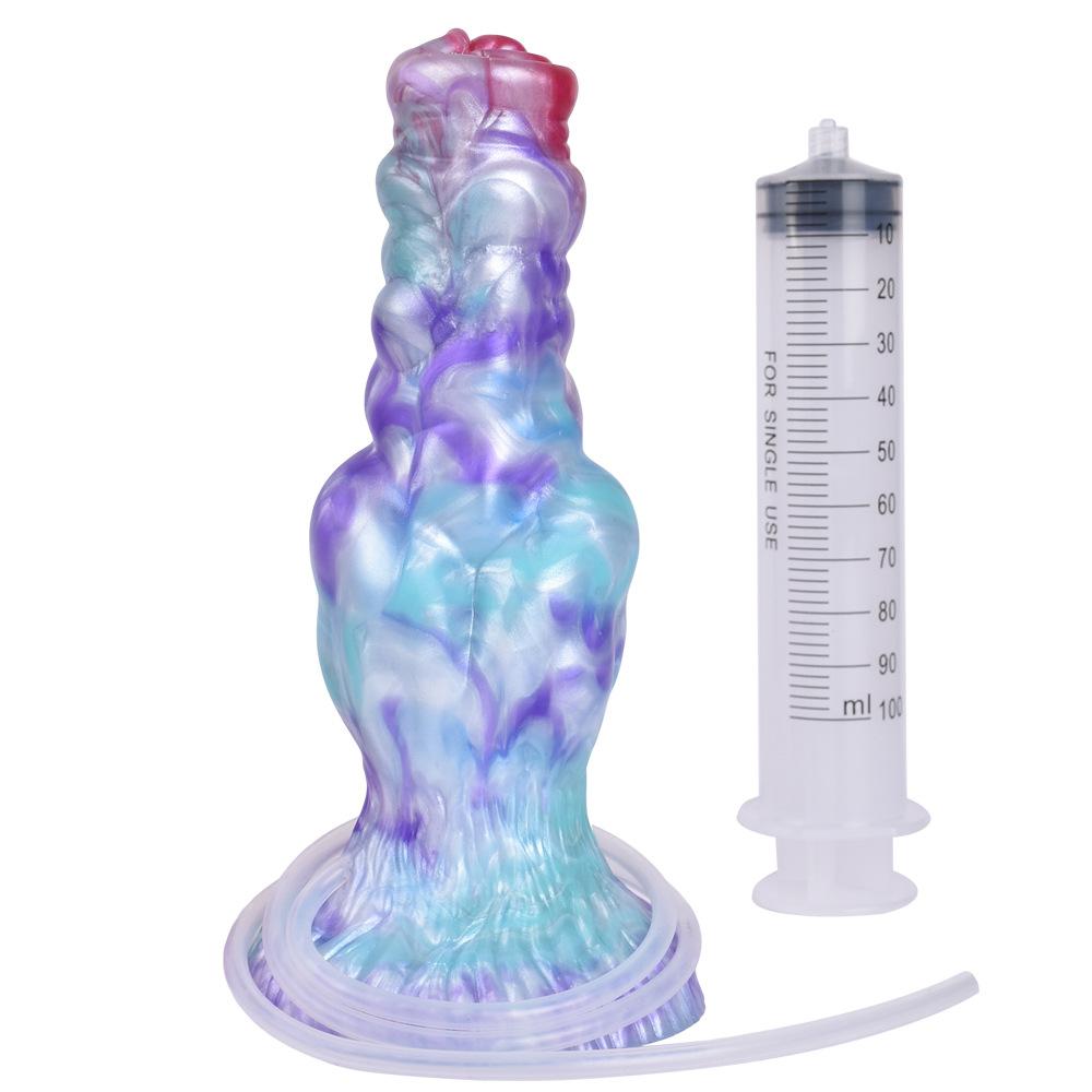 Ejectable Water Spray Dildo - Realistic Silicone Dog Penis Toy for Women, G-Spot Stimulation Adult Sex Toy with Squirt Function