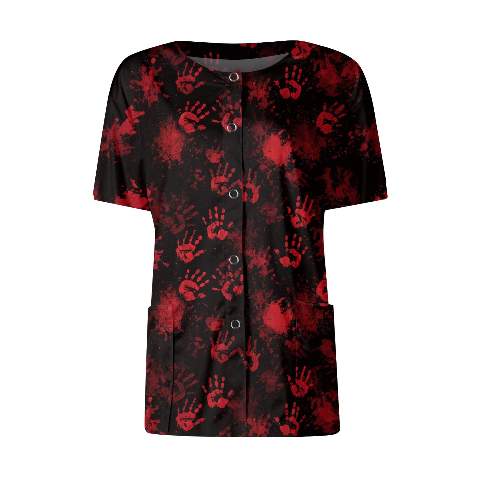 

Женские карманы с короткими рукавами и рисунком, воротник-стойка с рабочим принтом, однобортная защитная одежда, куртка-кардиган, топ XXXXXL