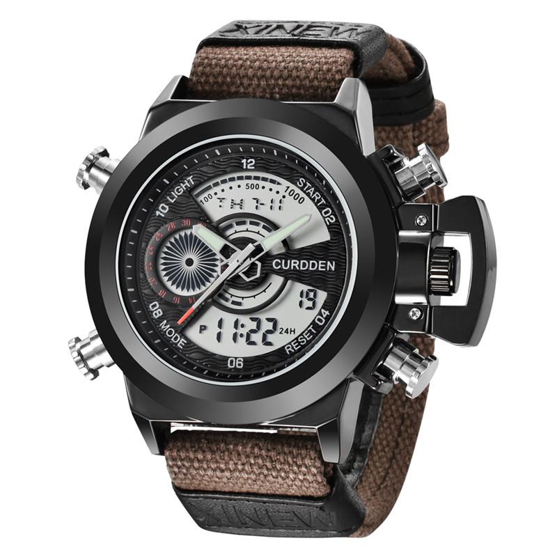 Original Famous Brand Men Watches Boys Fashion Casual Nylon Band Dual Time Multifunction Sports Watch Montre Homme Reloj Hombre