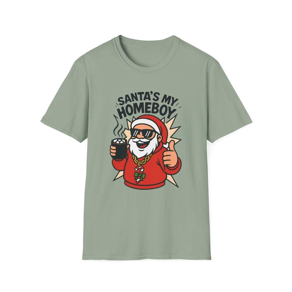

Unisex Softstyle T-Shirt Street-Art Santa Cocoa Funny Holiday Christmas M