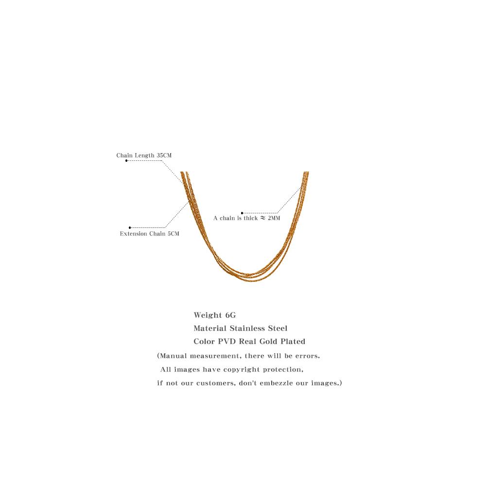 Yhpup 4 Layered Stainless Steel Thin Chain Chic Choker Neck Necklace for Women Gold Color 18K PVD Statement Waterproof Jewelry