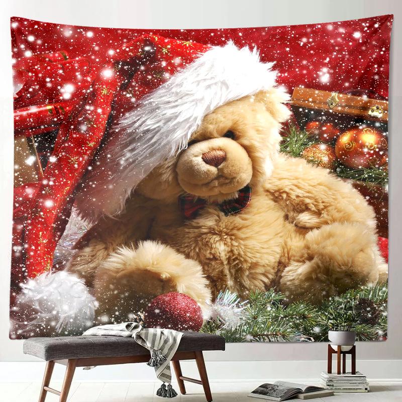 

Рождественские украшения Санта-Клауса с принтом, гобелен для дома, гостиной, спальни, настенное украшение, фон, тканевый гобелен 100x75cm